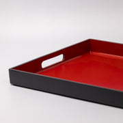 Tray Rectangular 42cm Red Inner Black Lacquerware V637-L0697