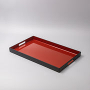 Tray Rectangular 42cm Red Inner Black Lacquerware V637-L0697