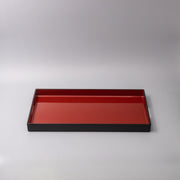 Tray Rectangular 42cm Red Inner Black Lacquerware V637-L0697