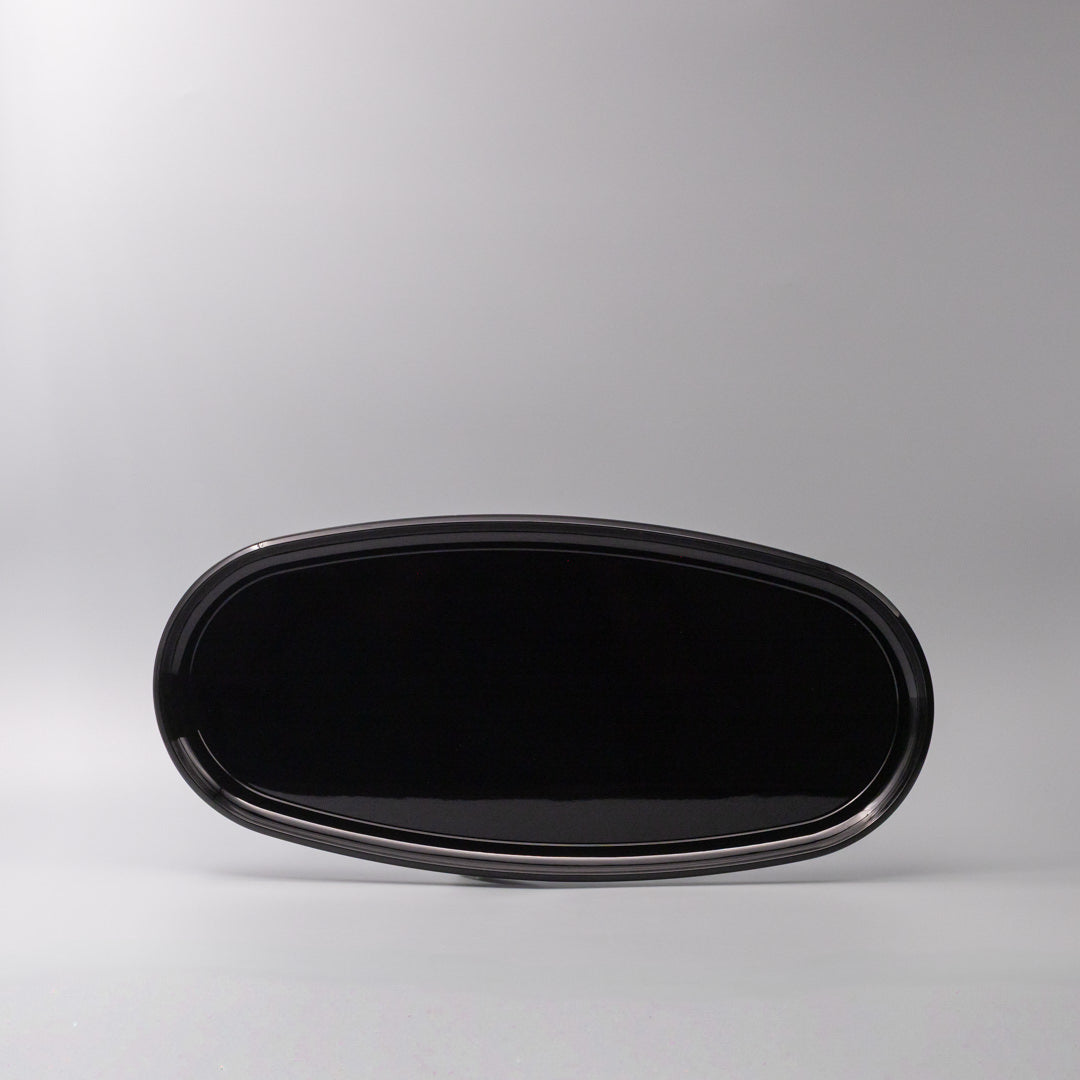 Platter Oval 42.5cm Black Lacquerware Glaze V637-L1972