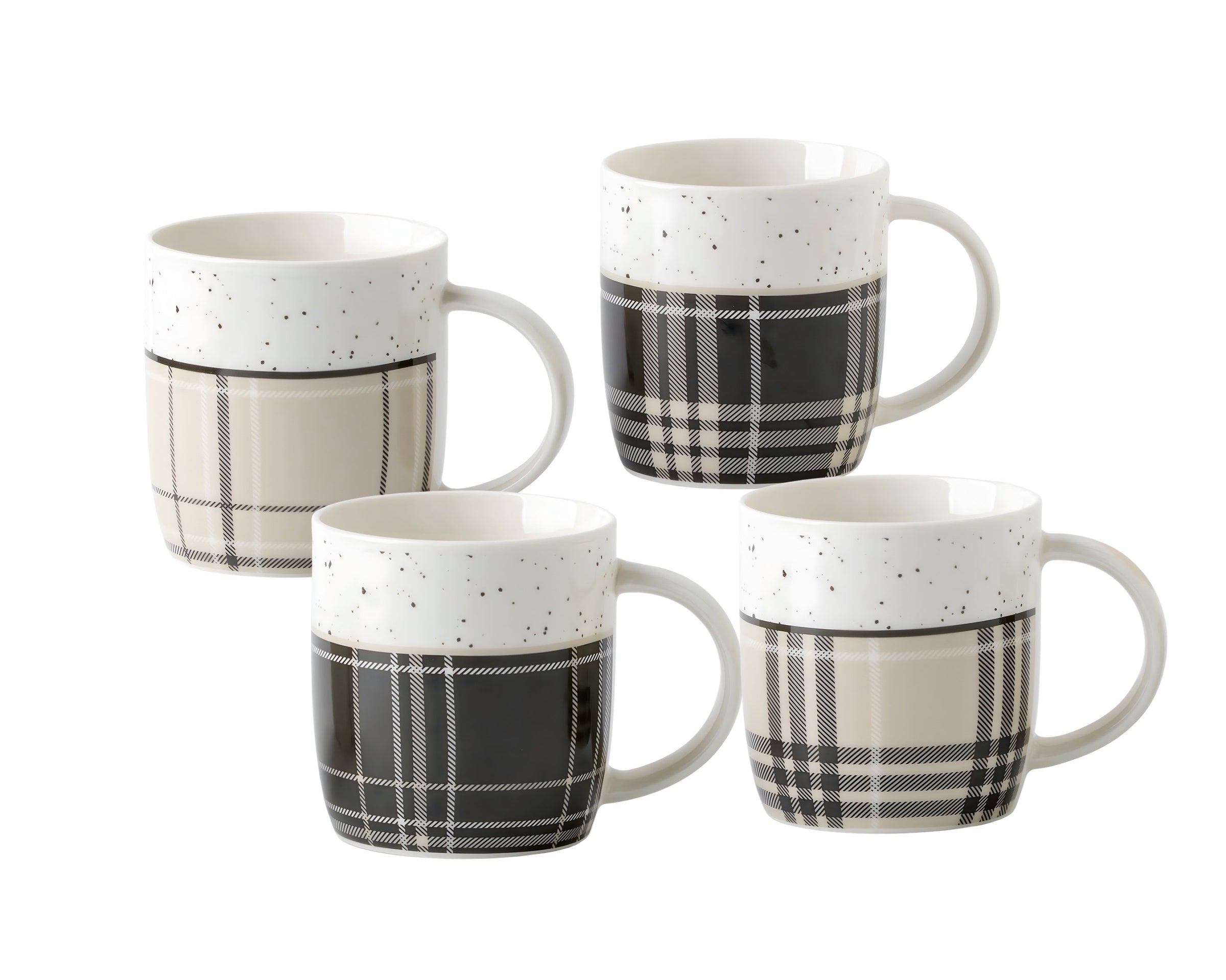 bulk 24 Tartan New Bone China Mug 360ml 4 Assorted V637-MUG36427