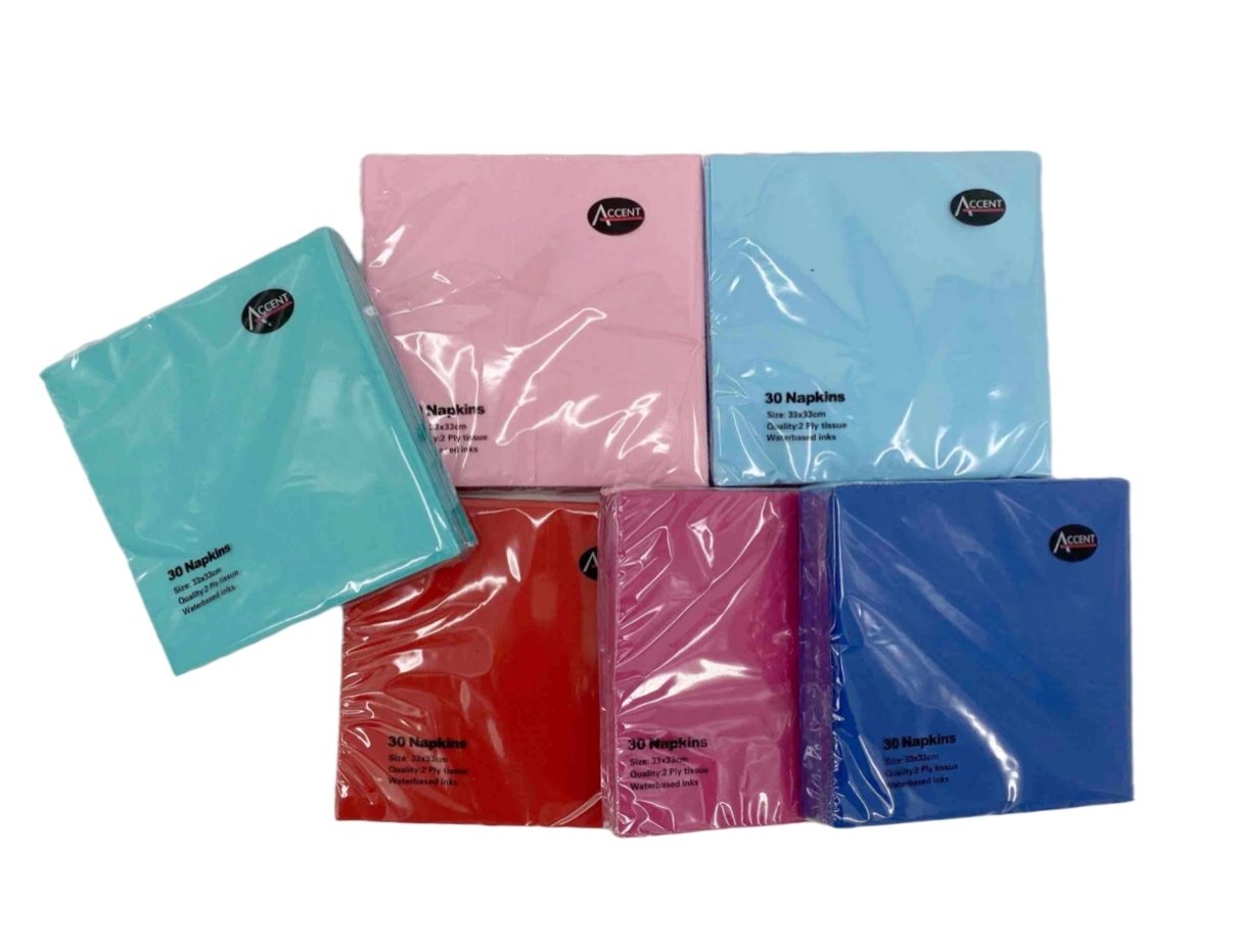 bulk 720 Pieces Coloured Napkin 2ply 33cm V637-PAR19074