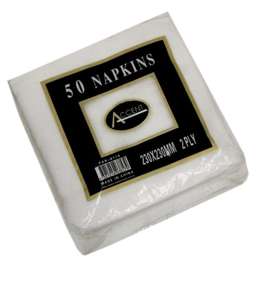 bulk 2400 White Napkin Cocktail 2ply 23cm V637-PAR33039