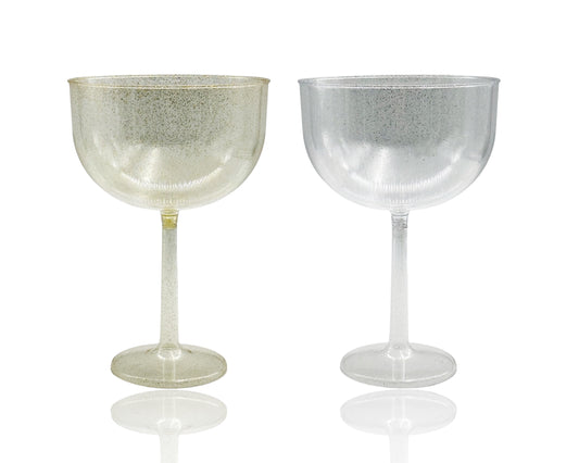 bulk 24 Glitter Plastic Jumbo Wine Glass 1.38lt 16x23cm V637-PAR35093