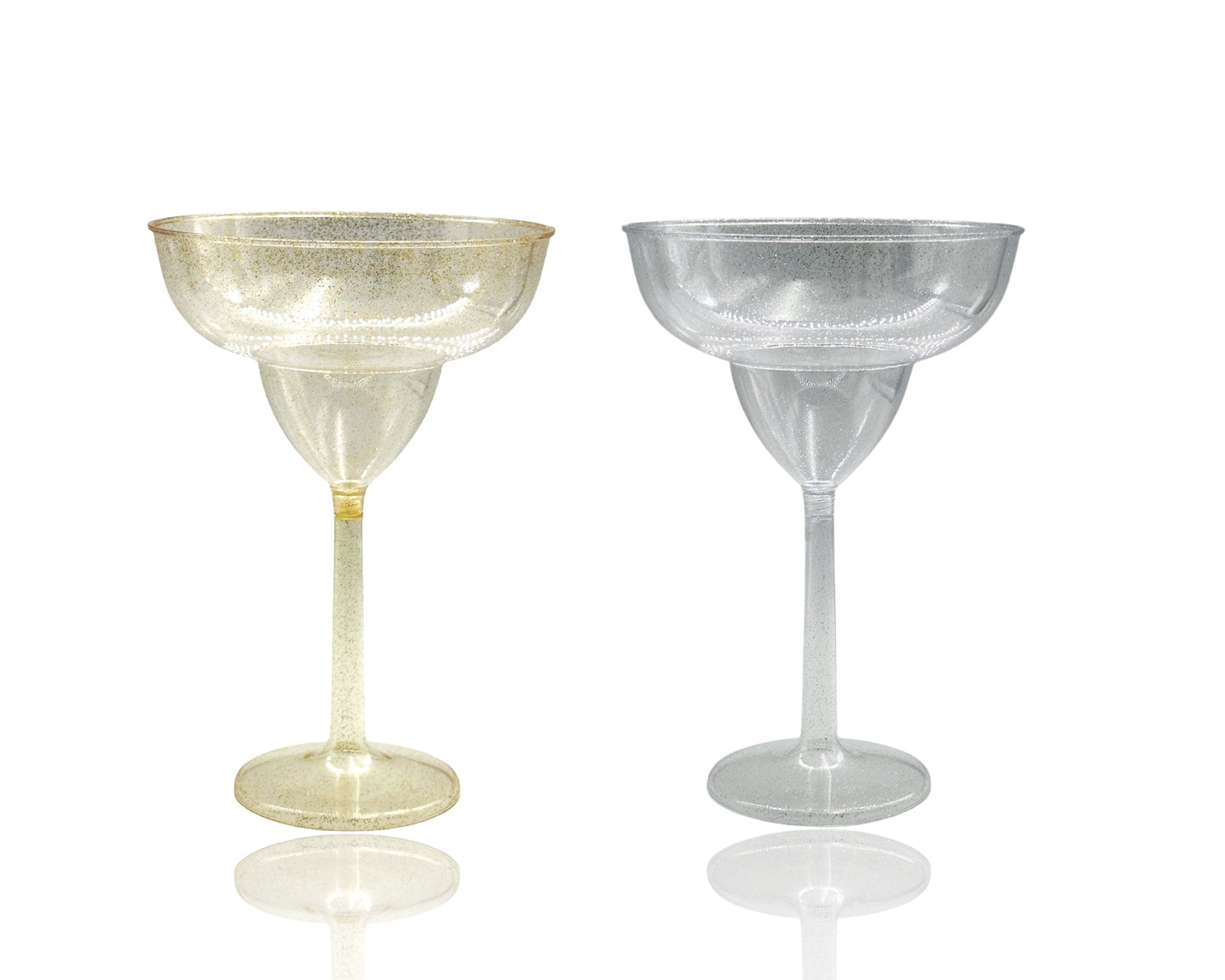 bulk 24 Glitter Plastic Jumbo Margarita Glass 877ml 16x24cm V637-PAR35095