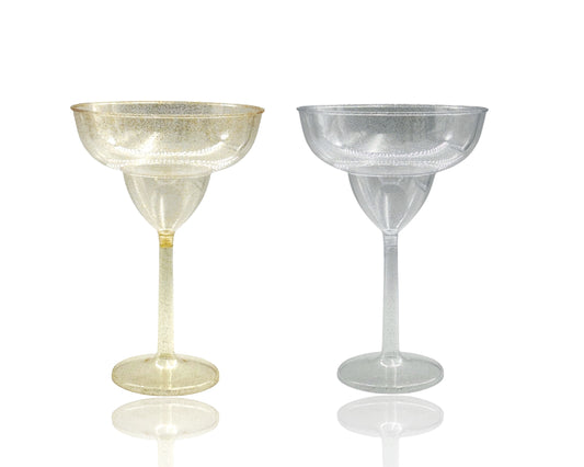 bulk 24 Glitter Plastic Jumbo Margarita Glass 877ml 16x24cm V637-PAR35095
