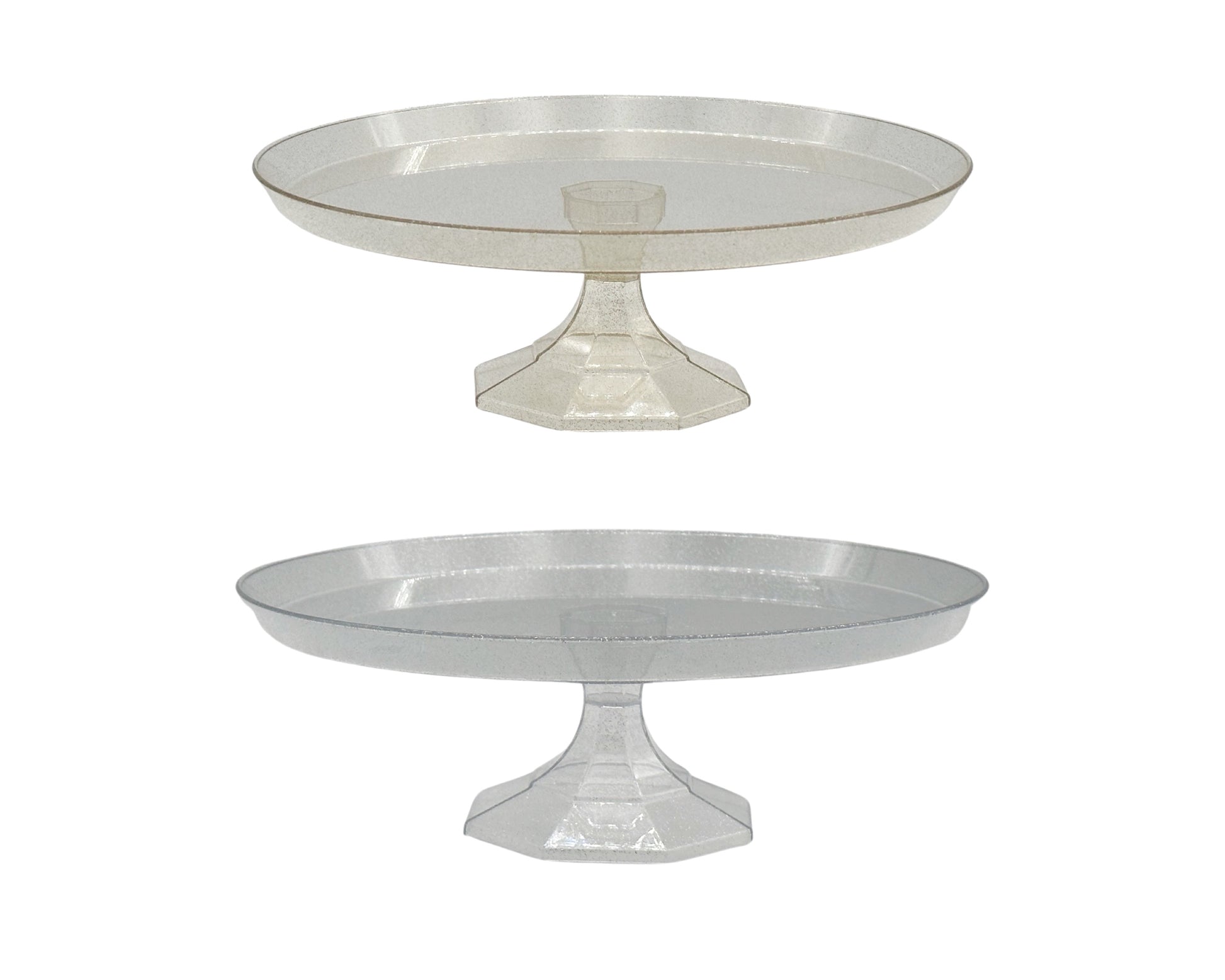 bulk 24 Glitter Plastic Cake Stand 26x5cm V637-PAR35210