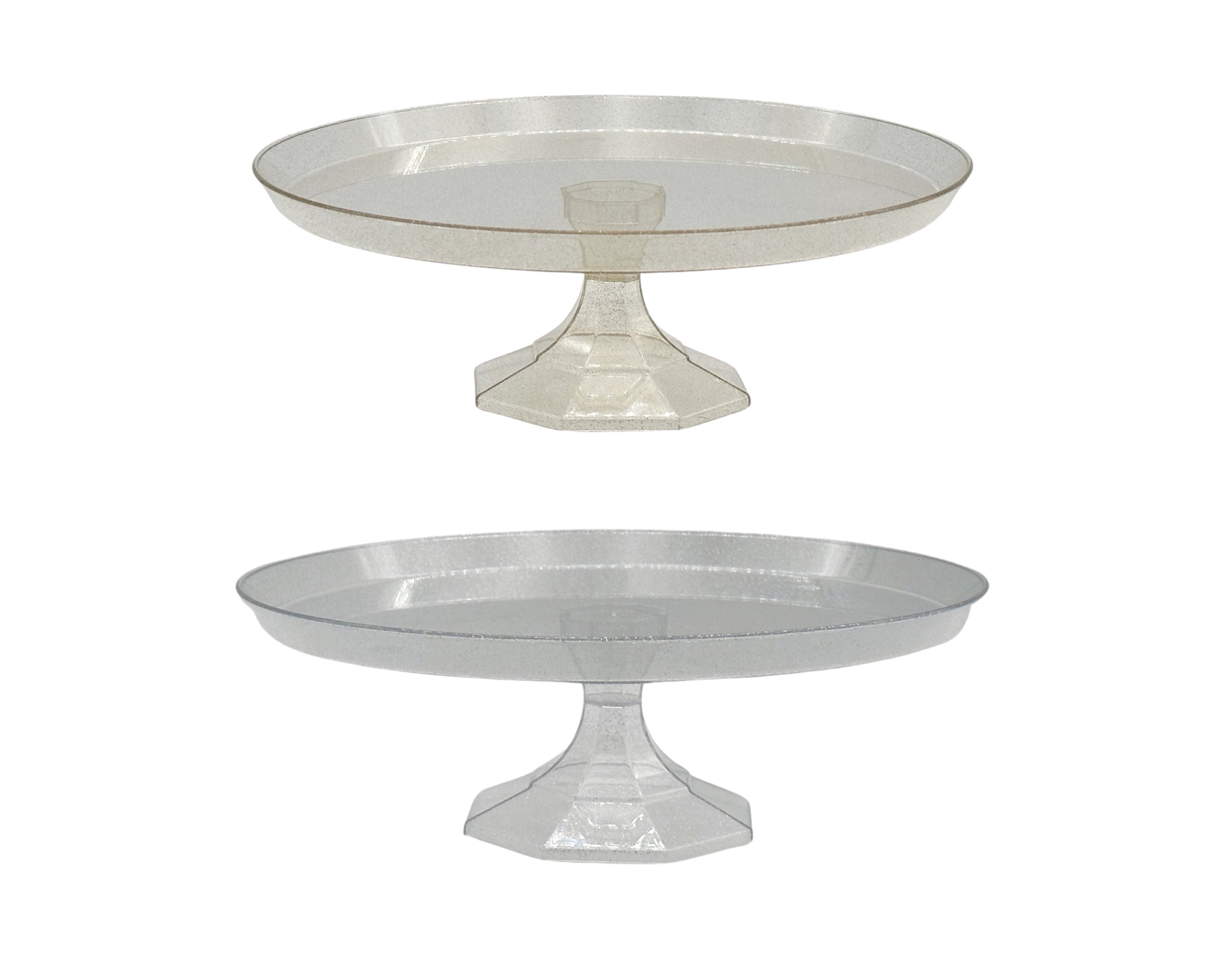 bulk 24 Glitter Plastic Cake Stand 26x5cm V637-PAR35210