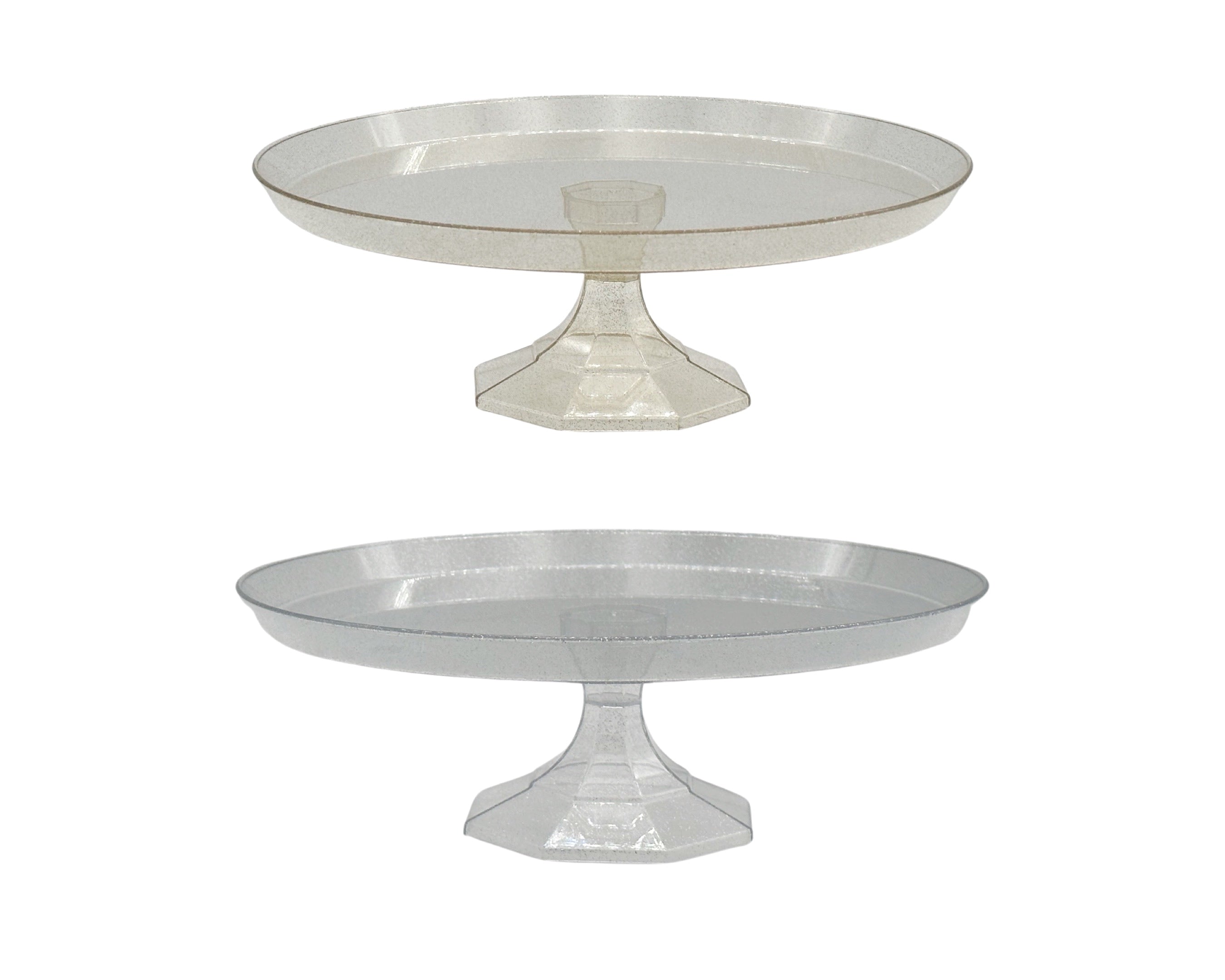 bulk 24 Glitter Plastic Cake Stand 26x5cm V637-PAR35210