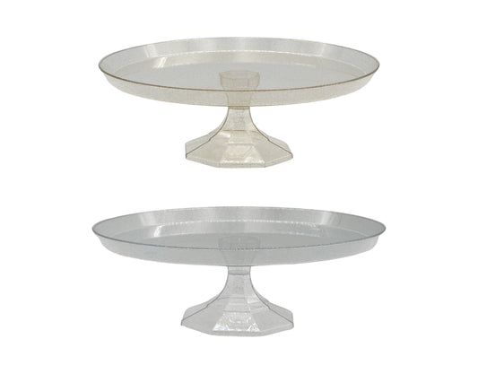 bulk 24 Glitter Plastic Cake Stand 26x5cm V637-PAR35210