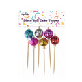 bulk 144 Reusable Plastic Disco Ball Cake Topper Asst V637-PAR38973