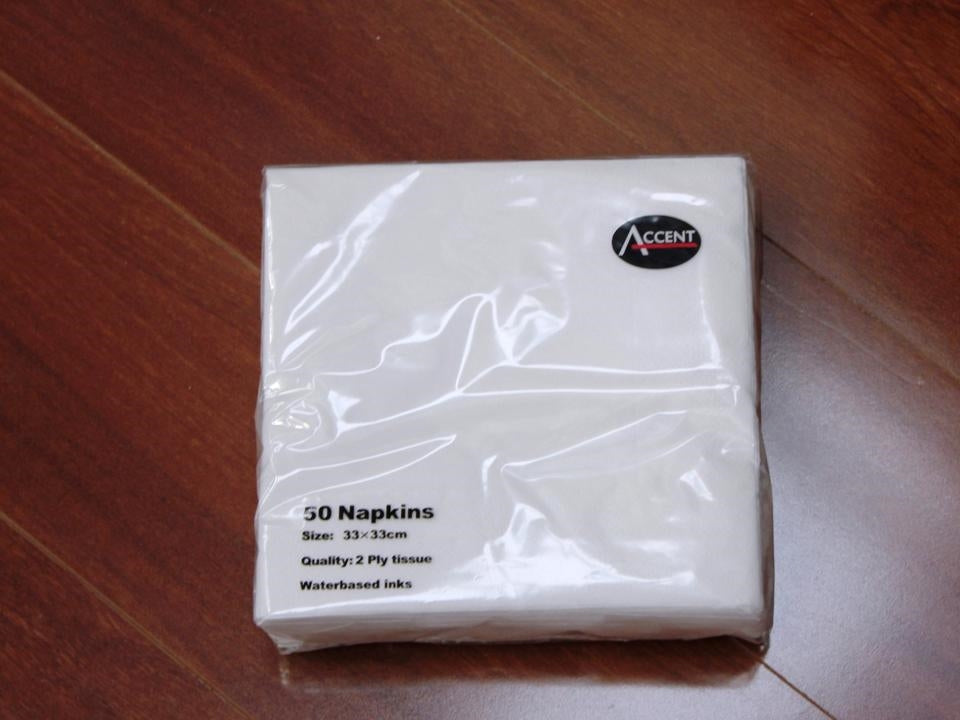 bulk 24 2 Ply White Napkin 33cm V637-PAR9190