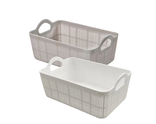 bulk 24 Rect Storage Basket w Handle Assort 19cm V637-PLA31353