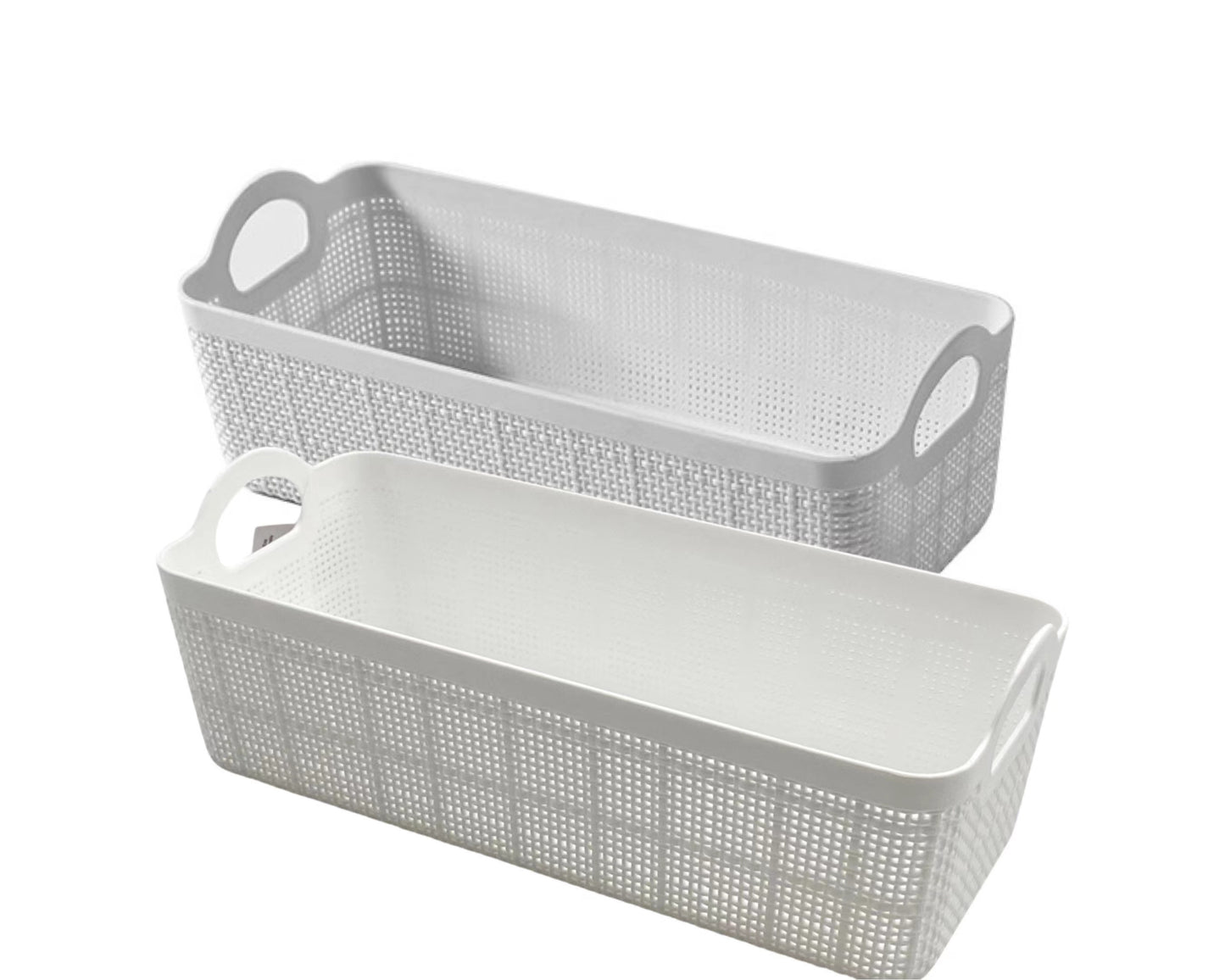 bulk 24 Rect Storage Basket w Handle Assort 26cm V637-PLA31356