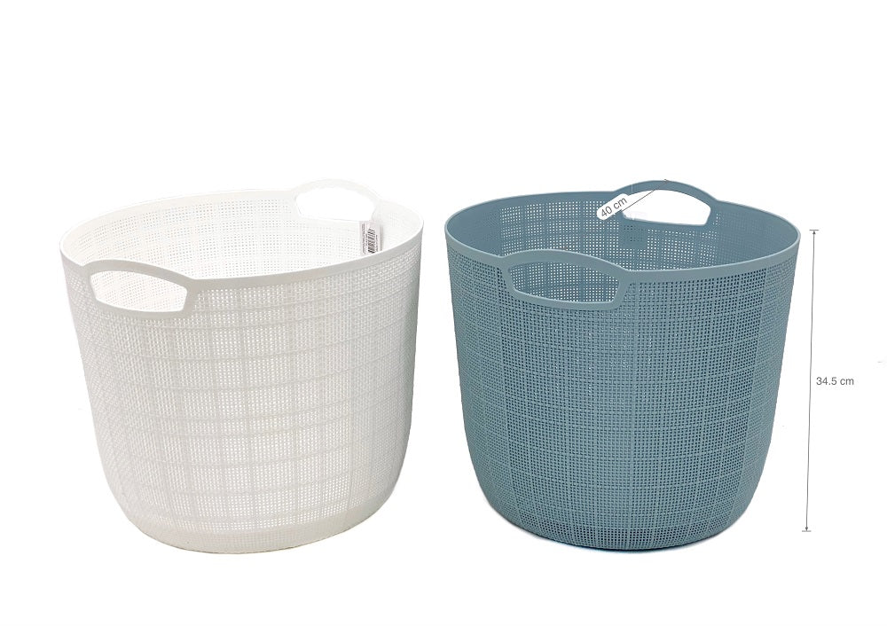 bulk 8 Round Basket w Handle Assort 40cm V637-PLA31361