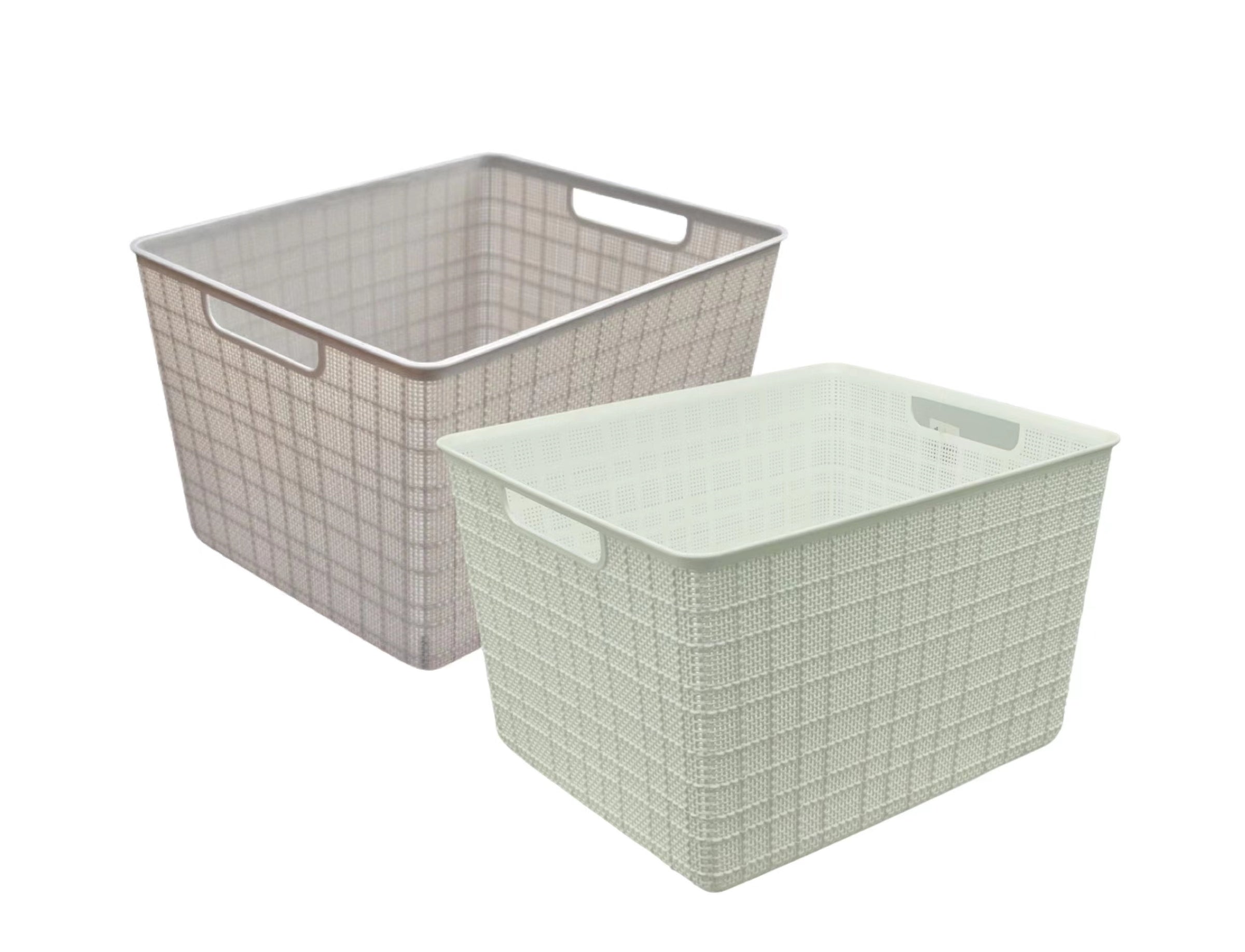 bulk 12 Rect Storage Basket w Handle Assort 29cm V637-PLA31363