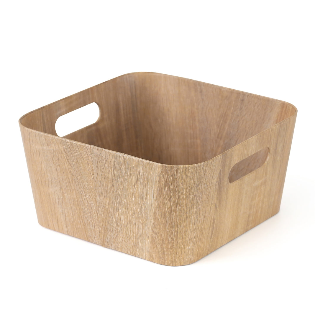 bulk 6 Woodgrain Look Storage Square 30cm V637-PLA37351