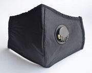Adult Face Mask Black Reusable Adjustable w Breathing Valve 3Ply V637-RFMB