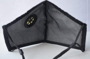 Adult Face Mask Black Reusable Adjustable w Breathing Valve 3Ply V637-RFMB