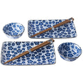 Sushi Set for Two with Chopsticks Black Blue Plum Design V637-RW0007