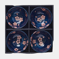 Bowl Set 4pcs Navy Pink Sakura Design V637-RW0018
