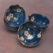 Bowl Set 4pcs Navy Pink Sakura Design V637-RW0018