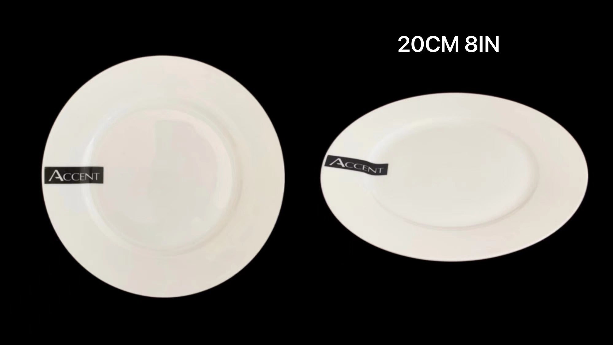 bulk 24 White Fine Bone China Side Plate 8ln 20x2cm V637-TAB30477