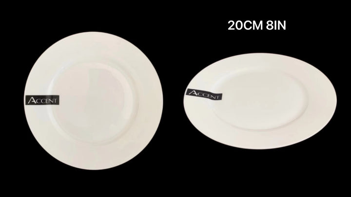 bulk 24 White Fine Bone China Side Plate 8ln 20x2cm V637-TAB30477