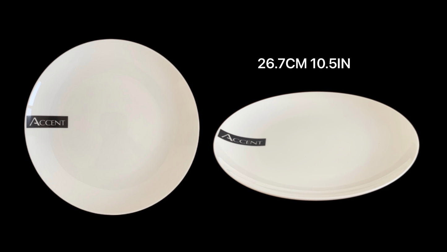 bulk 24 White Fine Bone China Dinner Plate 10.5ln 26x2cm V637-TAB30482