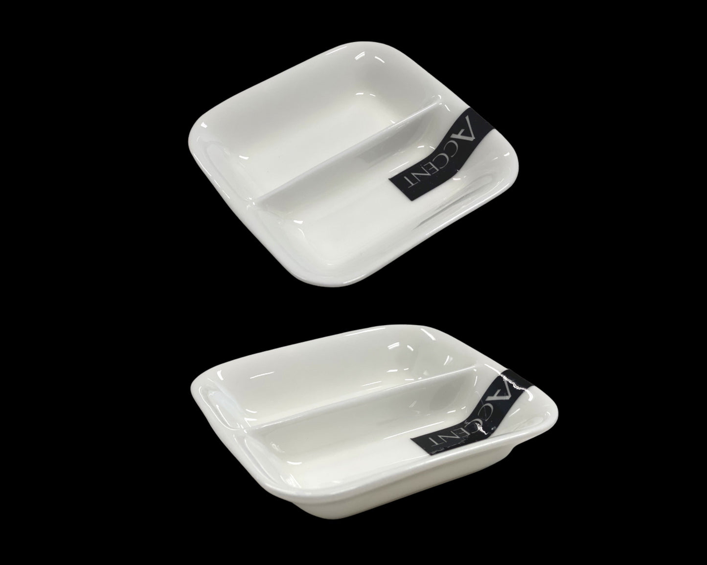 bulk 48 Bone China 2 Section Sauce Spice Dish 9cm V637-TAB32572