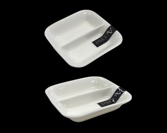 bulk 48 Bone China 2 Section Sauce Spice Dish 9cm V637-TAB32572