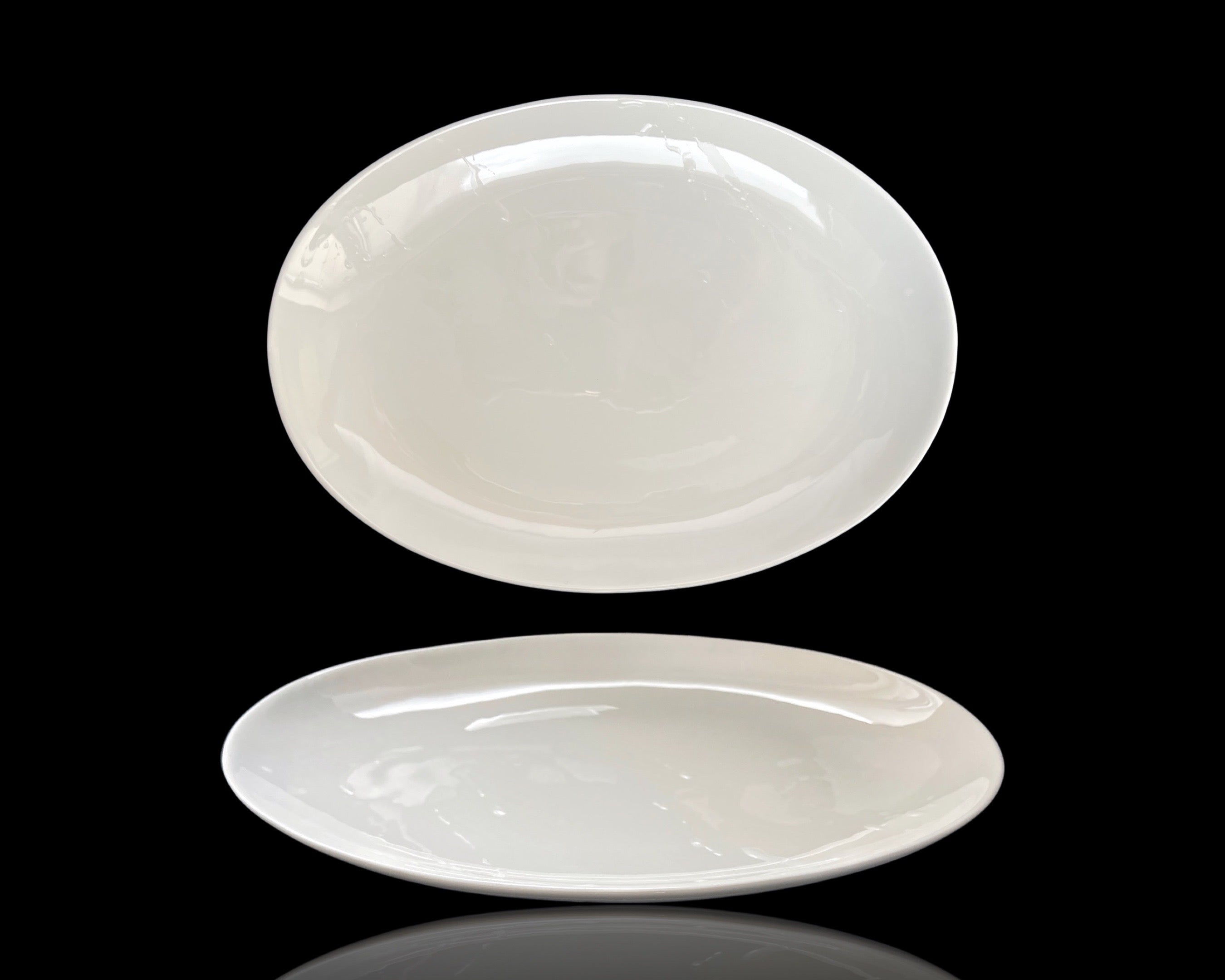 bulk 12 White Fine Bone China Oval Platter 12.5ln 30x2cm V637-TAB35044