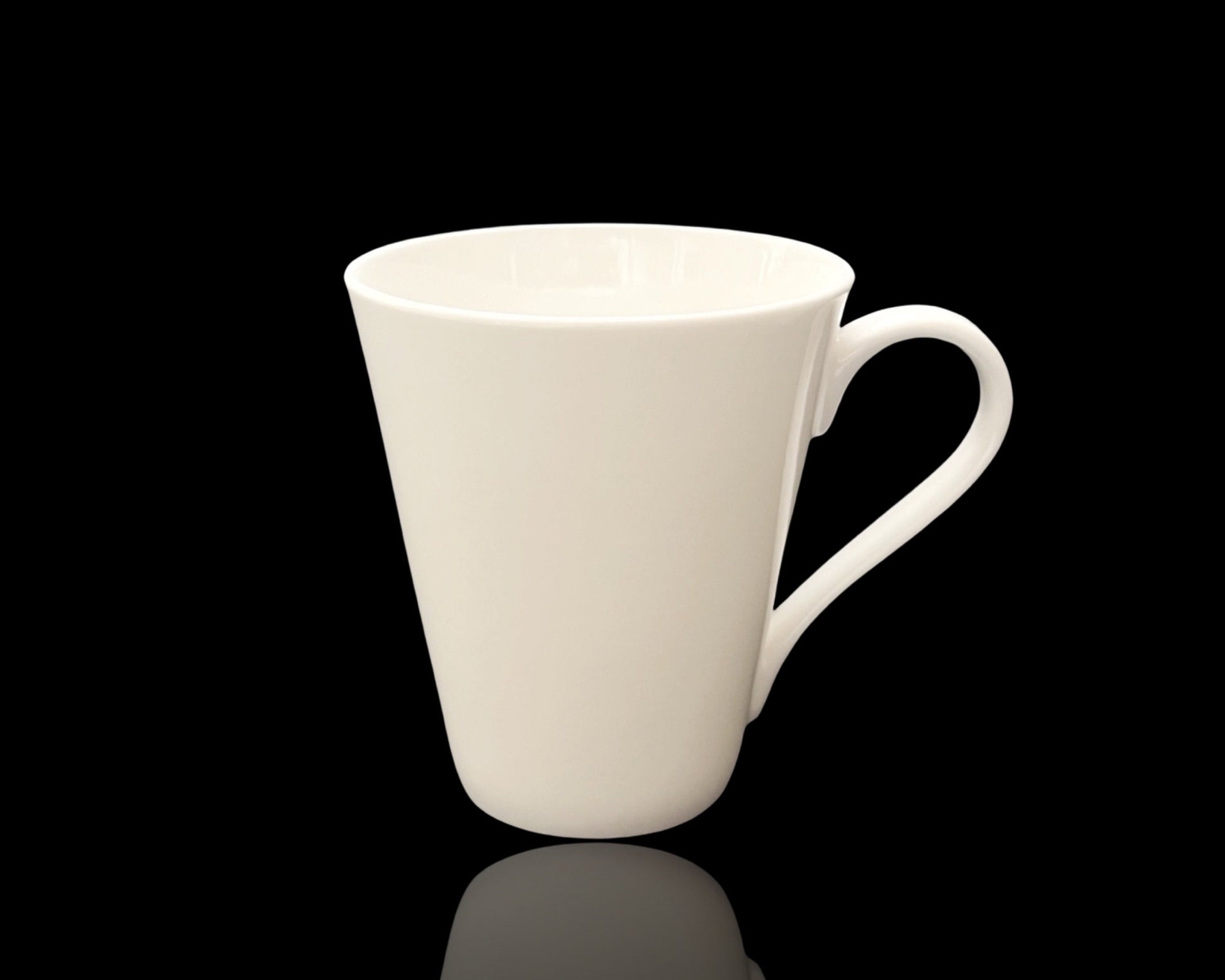 bulk 36 Cone Shape Fine Bone China Mug White 300ml V637-TAB35045