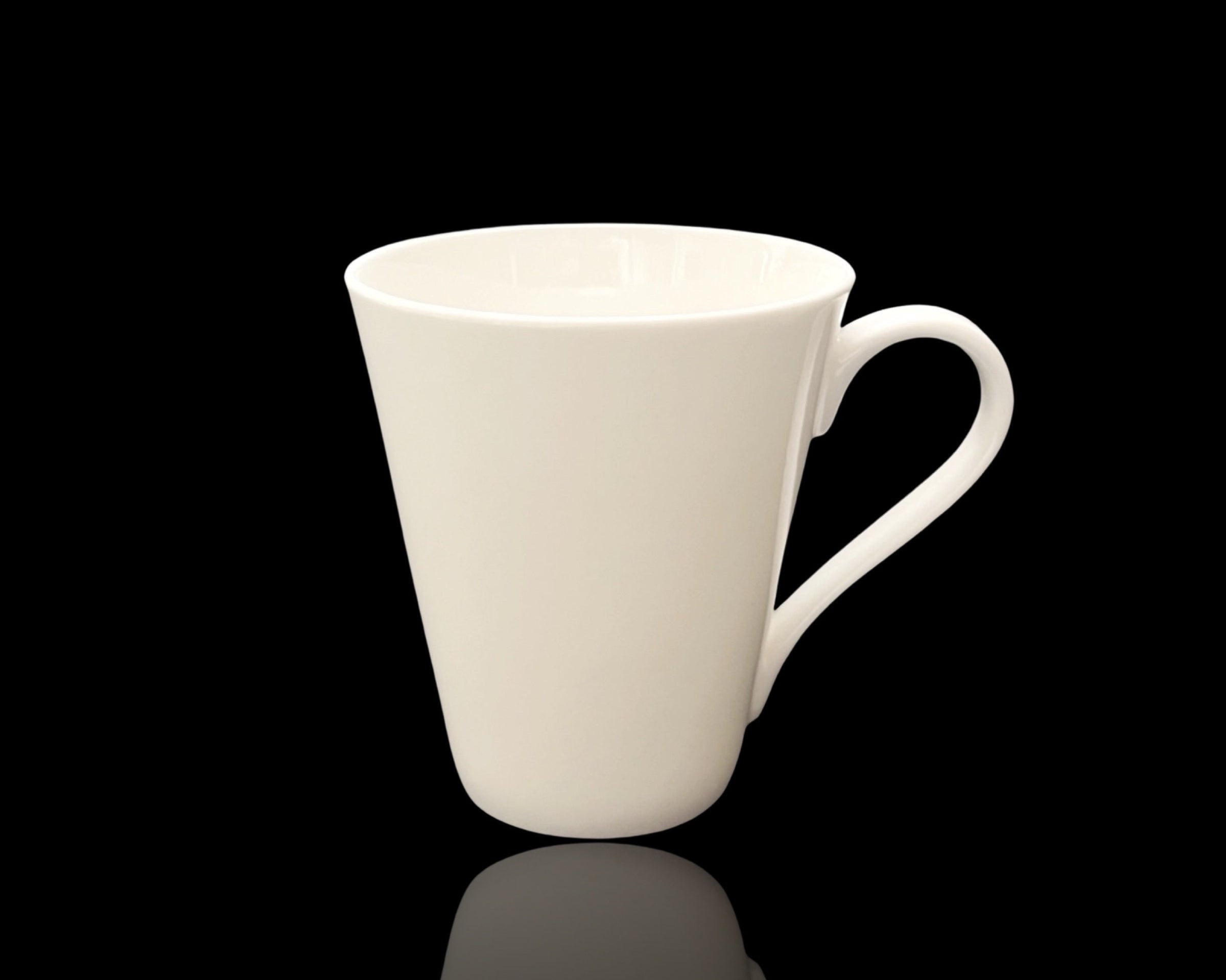 bulk 36 Cone Shape Fine Bone China Mug White 300ml V637-TAB35045
