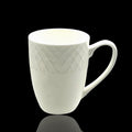 bulk 36 White Bone China Mug Embossed 450ml V637-TAB35266