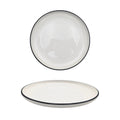 bulk 24 Sorrento Porcelain Dinner Plate w Black Rim 26cm V637-TAB36443