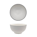 bulk 24 Sorrento Porcelain Embossed Bowl w Black Rim 6.5'' 16cm V637-TAB36447