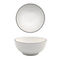 bulk 24 Sorrento Porcelain Embossed Noodle Bowl w Black Rim 8" 20cm V637-TAB36448