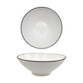 bulk 24 Sorrento Porcelain Embossed Soup Bowl w Black Rim 8" 20cm V637-TAB36449