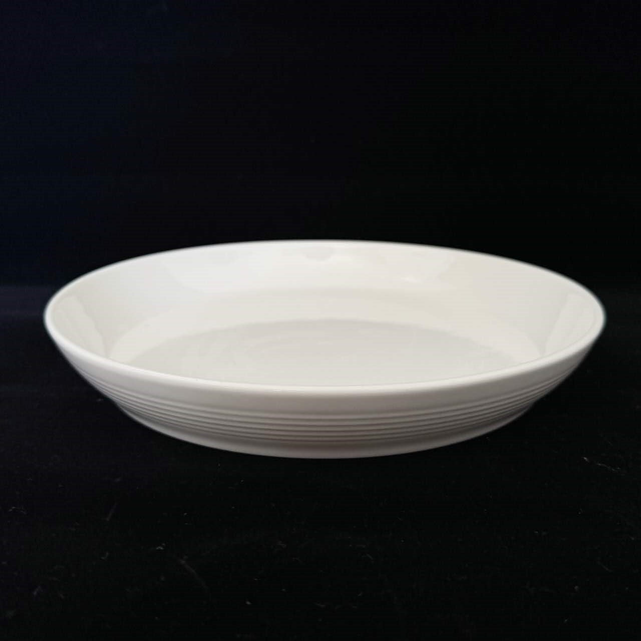 bulk 24 White Fine Bone China Embossed Side Plate 21cm V637-TAB37072