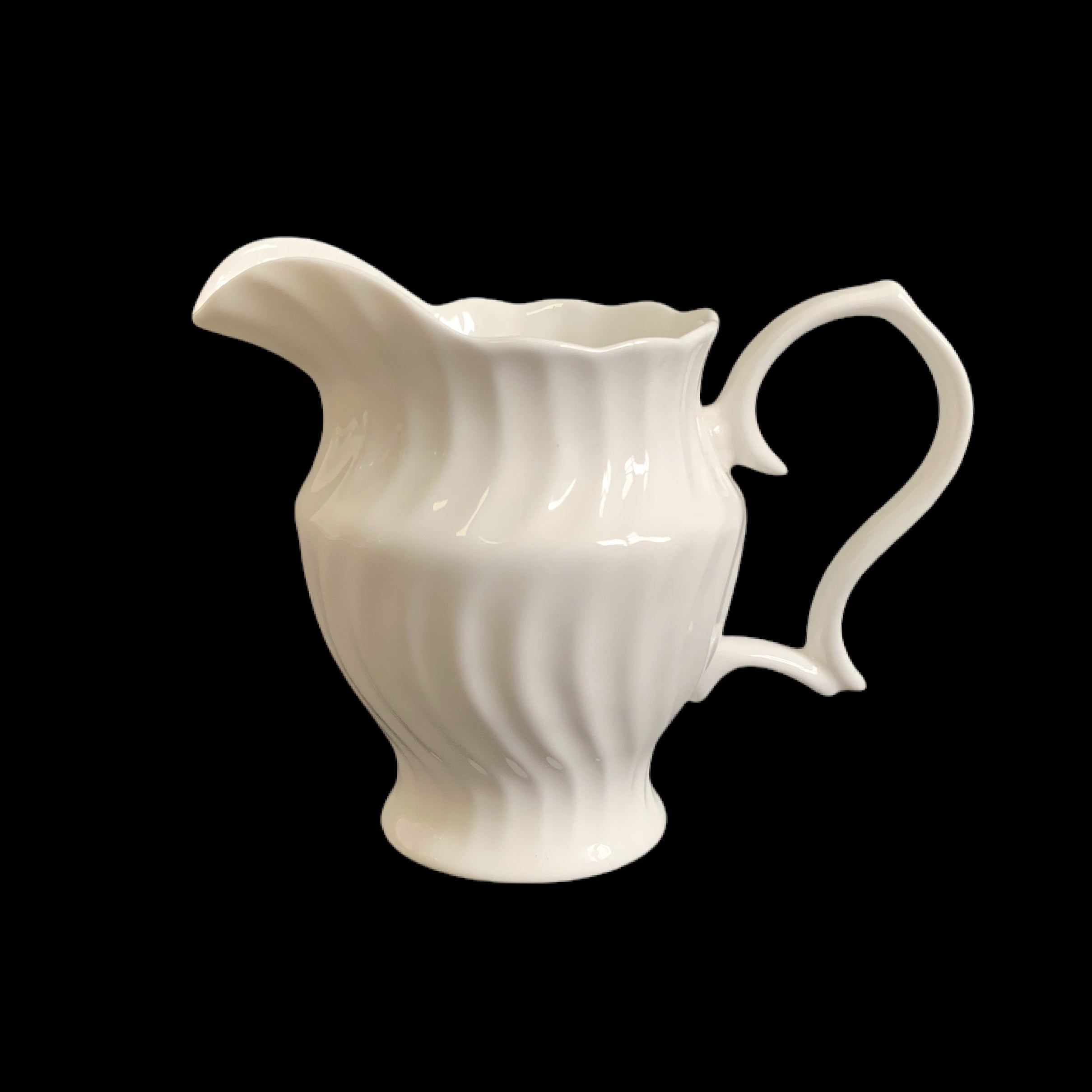 bulk 24 White Fine Bone China Embossed Creamer Jug 255ml V637-TAB38660