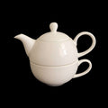 bulk 8 White Fine Bone China Teapot & Cup Set 450 & 300ml V637-TAB38662