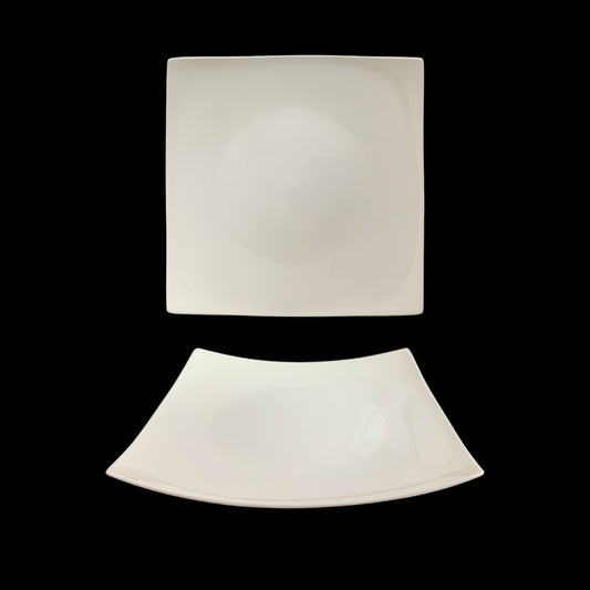 bulk 24 White New Bone China Square Dinner Plate 11in 28x2cm V637-TAB38670