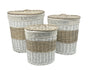 Set 3 Hampton Willow Round Laundry Basket 52x55cm V637-WDB35430
