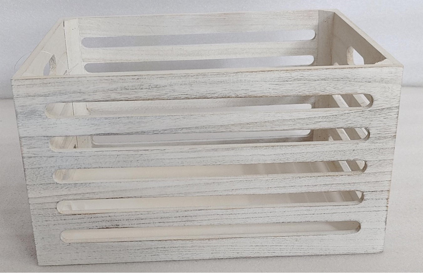 Wood Crates White Wash 40x22cm V637-WDB35975