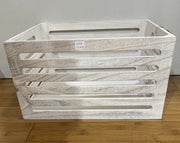 Wood Crates White Wash 40x22cm V637-WDB35975