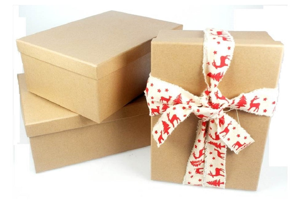 Set 18 Assorted Gift Boxes Natural Brown 43x16cm V637-WRP18291