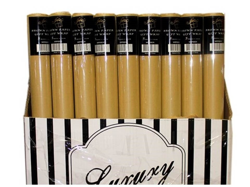 bulk 50 Brown Paper Gift Wrap 70Cmx4M 38Cm Core V637-WRP23706