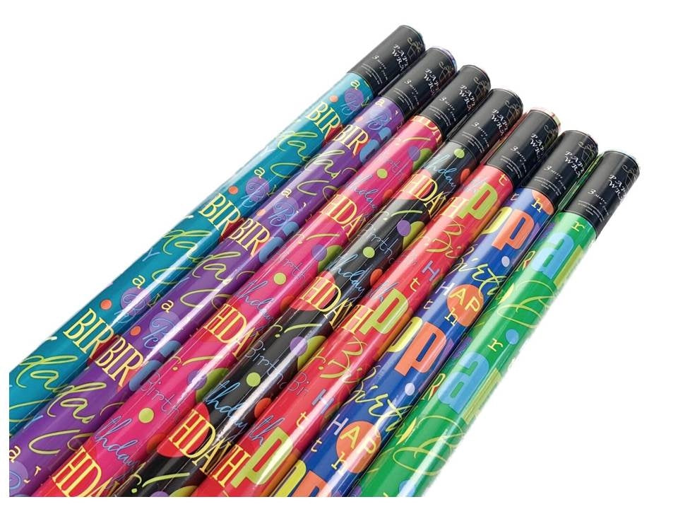 bulk 50 Happy Birthday Gift Wrap 70Cmx3M Core V637-WRP23713