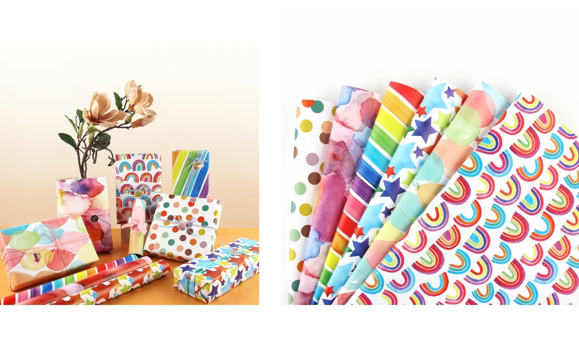 bulk 50 Cheerful Gift Wrap 70cmx3m 38mm Core V637-WRP31800